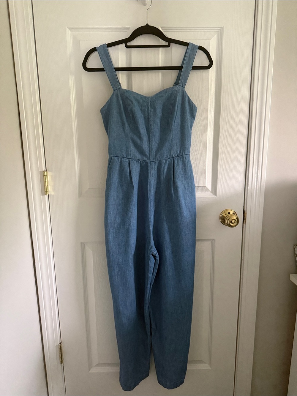 Old Navy Light Blue Denim Strap Jumpsuit